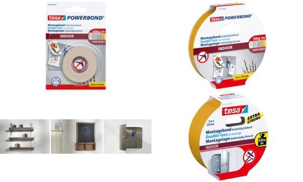 tesa Powerbond Montageband INDOOR, 19 mm x 1,5 m (8756030)