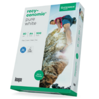 INAPA Recyconomic Pr.wh 80g/m? 500Bl. A4| Pure White - 80 g/m² - A4