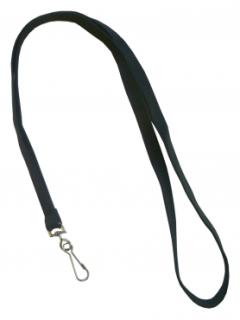 Umhängeband / Lanyards / Schlüsselanhänger aus Polyester mit drehbarem Simplexhaken, Farbe: schwarz - 10 Bänder