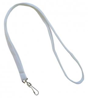 Umhängeband / Lanyards / Schlüsselanhänger aus Polyester mit drehbarem Simplexhaken, Farbe: weiss - 10 Bänder