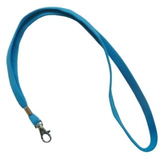 Umhängeband / Lanyards Schlüsselanhänger aus weichem Polyester mit drehbaren Karabinerhaken, Farbe: hell blau - 10 Bänder