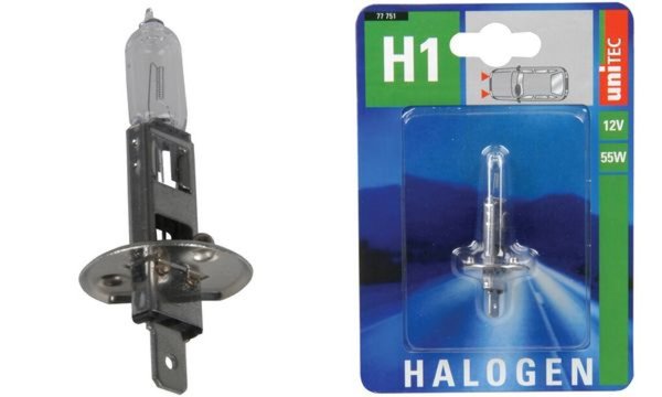 uniTEC KFZ-Lampe H1 für Hauptschein werfer, 12 V, 55 Watt (11580046)