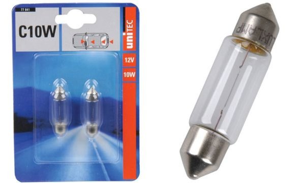 uniTEC KFZ-Soffittenlampe, 12 Volt, 10 Watt, Inhalt: 2 Stück (11580074