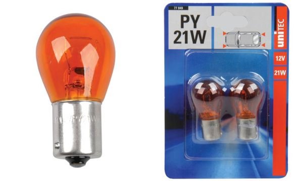 uniTEC Kugellampe, 12 Volt, 21 Watt , gelb, Inhalt: 2 Stück (11580054)