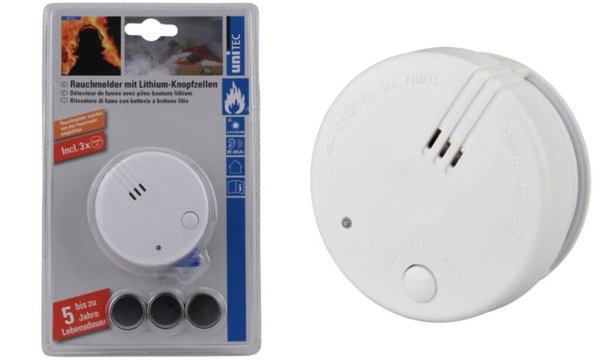 uniTEC Rauchmelder CE Mini, weiß, A larmsignal: ca. 85 dB (11580185)
