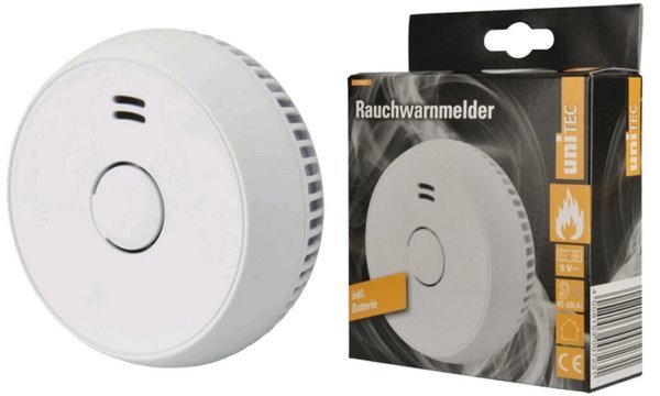 uniTEC Rauchmelder CE, weiß, Alarms ignal: ca. 85 dB (11580210)