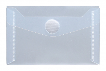 Visitenkartentaschen / Sammeltaschen / Sichttaschen, quer, aus PP,  mit Klappe und Klettverschluss, NEUTRAL, Farbe: transparent farblos - 10 Stück